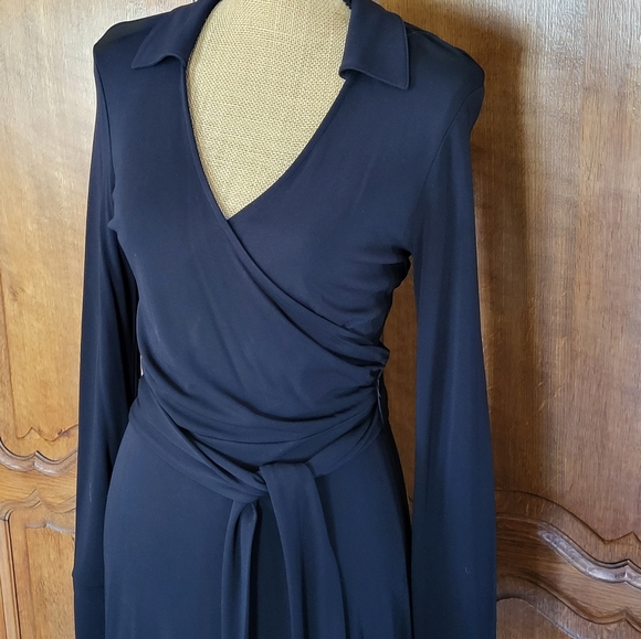 Talbots black faux wrap dress size 6 - Picture 6 of 8